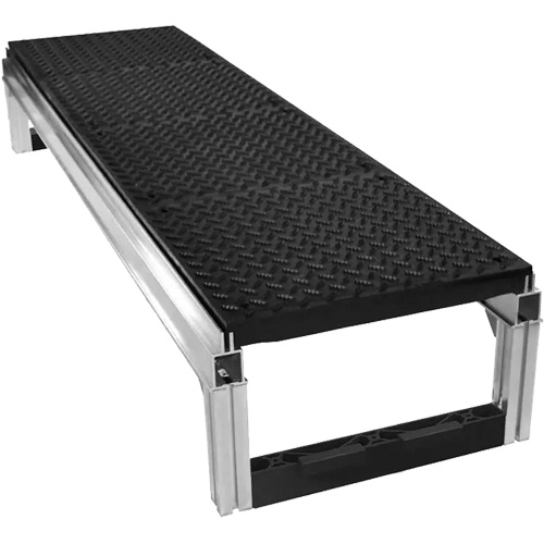 Trousse de plateforme de travail modulaire en aluminium avec surface &agrave; relief &agrave; larmes FOUNDATION, 36" la x 72" pr, Capacit&eacute; de 400 lb, Enti&egrave;rement soud&eacute; Brunswick Fyr & Safety