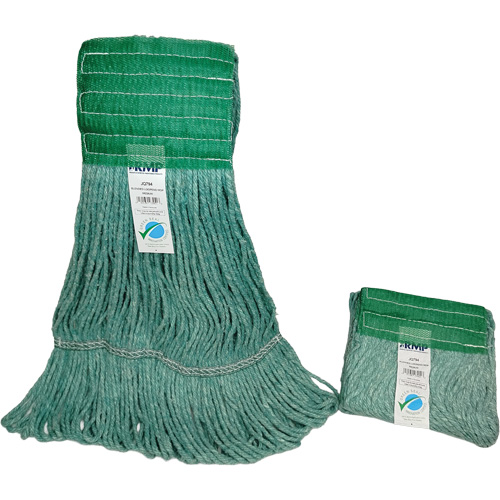 T&ecirc;te de vadrouille &agrave; bande large, Antimicrobien/Finition de plancher/Sp&eacute;cialis&eacute;, Coton/Rayonne/Synth&eacute;tique, 16 oz, Style Boucle Brunswick Fyr & Safety