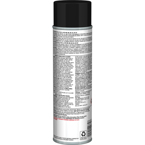 Nettoyant pour pi&egrave;ces de freins Pro Line avec tr&egrave;s faible teneur en COV, Canette a&eacute;rosol Brunswick Fyr & Safety