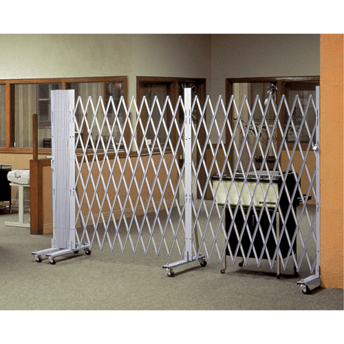 Portable Expanding Gates, Interlocking, 72" L x 72" H, Silver Brunswick Fyr & Safety