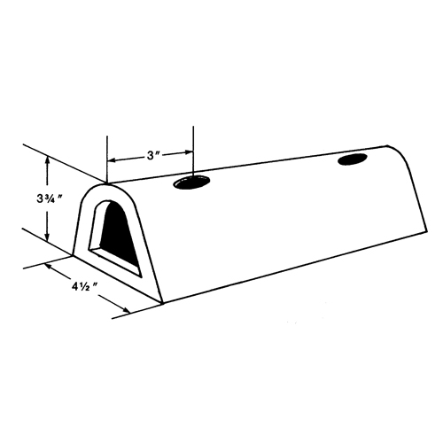 Extruded Rubber Dock Fenders, Rubber, 4-1/2" W x 12" L x 3-3/4" D Brunswick Fyr & Safety