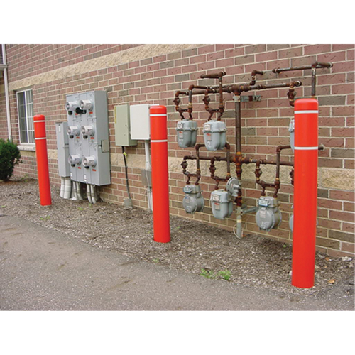 Capuchons en polyethylene pour borne de protection, 6-5/8" dia. x 52" l, Rouge Brunswick Fyr & Safety