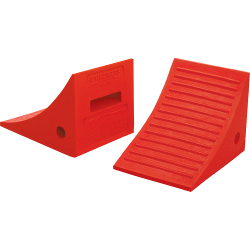 General Purpose Wheel Chocks, Polyurethane, Orange, 8" W x 11-1/4" D x 8-1/4" H Brunswick Fyr & Safety