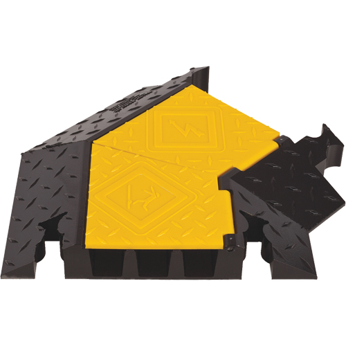 Protecteur de c&acirc;ble robuste &agrave; 3 canaux Yellow Jacket, virage &agrave; droite Brunswick Fyr & Safety