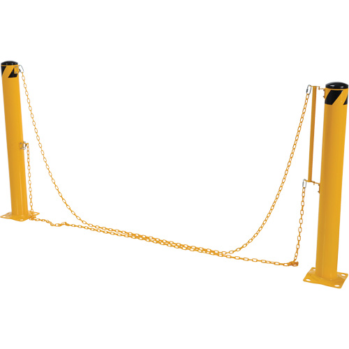 Syst&egrave;me de bornes de protection et chaînes pour quai, Acier, 42" h x 6-5/8" la, Jaune Brunswick Fyr & Safety
