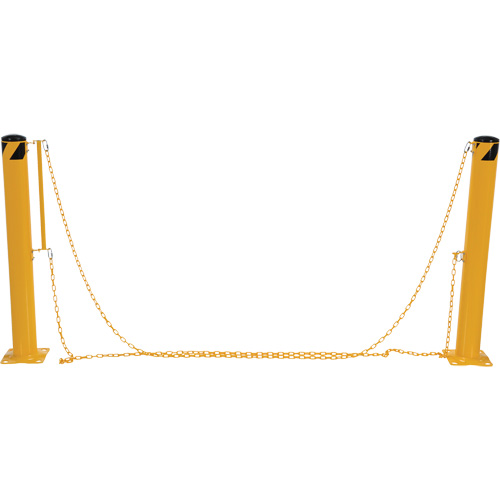 Syst&egrave;me de bornes de protection et chaînes pour quai, Acier, 42" h x 6-5/8" la, Jaune Brunswick Fyr & Safety