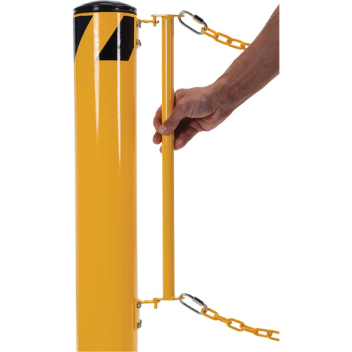 Syst&egrave;me de bornes de protection et chaînes pour quai, Acier, 42" h x 6-5/8" la, Jaune Brunswick Fyr & Safety