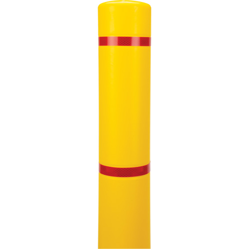 Capuchon en poly&eacute;thyl&egrave;ne pour borne de protection, 4-1/2" dia. x 64" l, Rouge/Jaune Brunswick Fyr & Safety