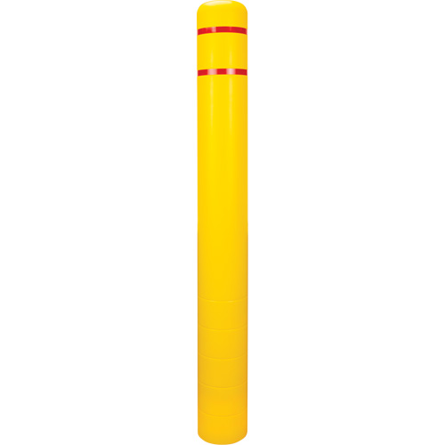 Capuchon en poly&eacute;thyl&egrave;ne pour borne de protection, 6-5/8" dia. x 60" l, Rouge/Jaune Brunswick Fyr & Safety