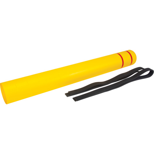 Capuchon en poly&eacute;thyl&egrave;ne pour borne de protection, 6-5/8" dia. x 60" l, Rouge/Jaune Brunswick Fyr & Safety