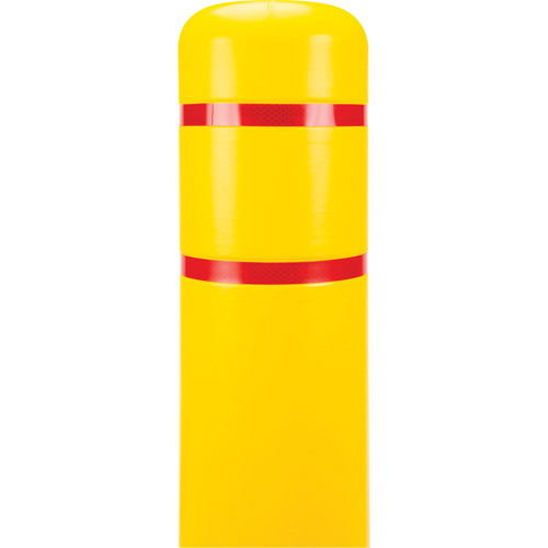 Capuchon en poly&eacute;thyl&egrave;ne pour borne de protection, 6-5/8" dia. x 60" l, Rouge/Jaune Brunswick Fyr & Safety