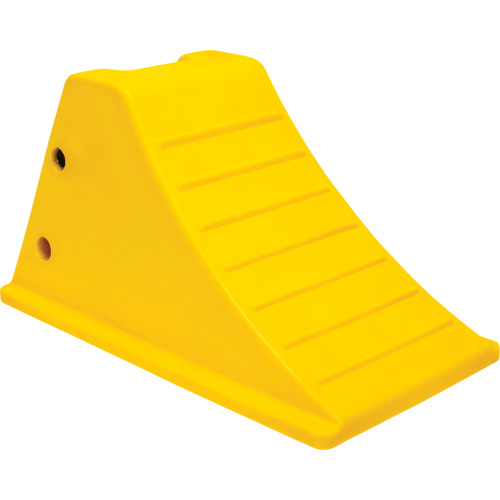 Wheel Chocks with Aluminum Tread, Polyurethane, Safety Yellow, 11-1/4" W x 21" D x 12-1/4" H Brunswick Fyr & Safety