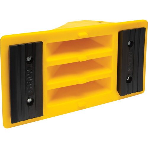 Wheel Chocks with Rubber Tread, Polyurethane, Yellow, 11-1/4" W x 21" D x 12-1/4" H Brunswick Fyr & Safety