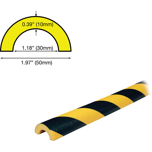 R30 Profile 5M Pipe Protection Bumper Guard, 2' (0.6096 m) Long Brunswick Fyr & Safety