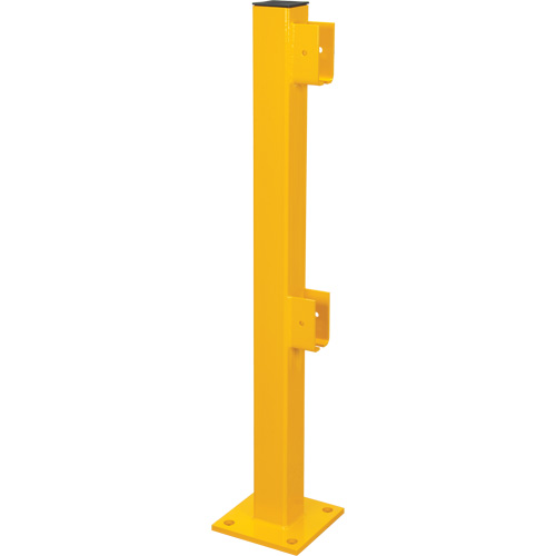 End Post for Light-Duty Guard Rails, Steel, 42" H, Safety Yellow Brunswick Fyr & Safety