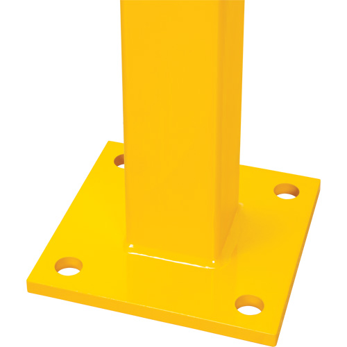 End Post for Light-Duty Guard Rails, Steel, 42" H, Safety Yellow Brunswick Fyr & Safety