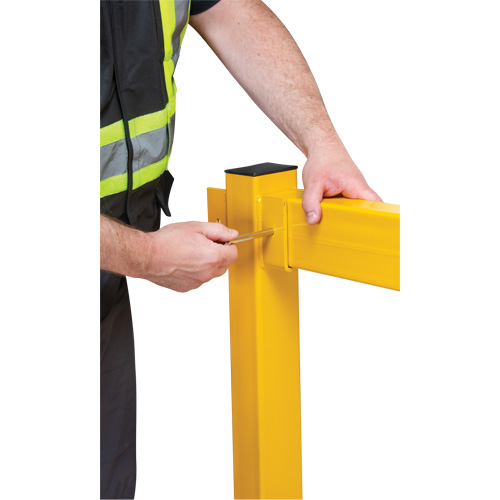 End Post for Light-Duty Guard Rails, Steel, 42" H, Safety Yellow Brunswick Fyr & Safety