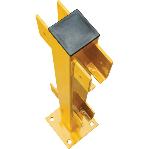 Poteau en ligne pour garde-corps l&eacute;gers, Acier, 42" h, Jaune s&eacute;curit&eacute; OSHA Brunswick Fyr & Safety