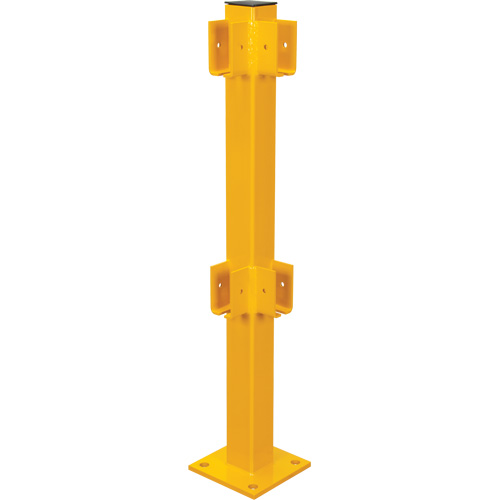 Poteau de coin pour garde-corps l&eacute;gers, Acier, 42" h, Jaune s&eacute;curit&eacute; OSHA Brunswick Fyr & Safety
