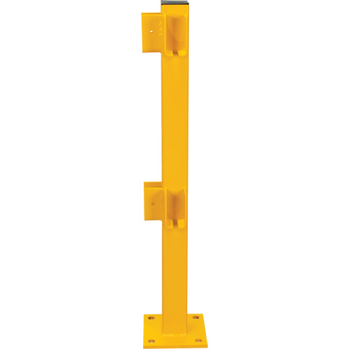 Poteau de coin pour garde-corps l&eacute;gers, Acier, 42" h, Jaune s&eacute;curit&eacute; OSHA Brunswick Fyr & Safety