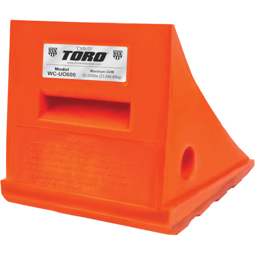 25 Ton General Purpose Wheel Chock, Urethane, Orange Brunswick Fyr & Safety