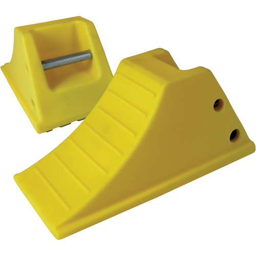 40 Ton Large Equipment Wheel Chock with Grip Pads, Urethane, Yellow Brunswick Fyr & Safety