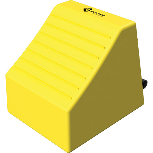 Cale de roue ultra-robuste pour l'exploitation mini&egrave;re Checkers Safety, PEHD, Jaune, 14-1/2" la x 17-1/2" p x 16" h Brunswick Fyr & Safety