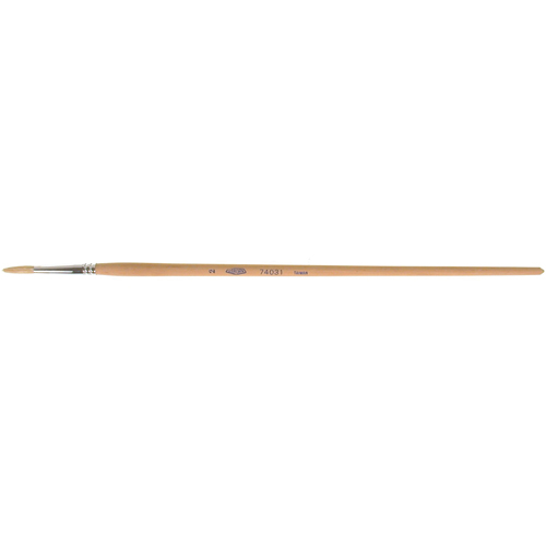 Pure White Bristle Round Marking Paint Brush, 5/32" Brush Width, White China, Wood Handle Brunswick Fyr & Safety