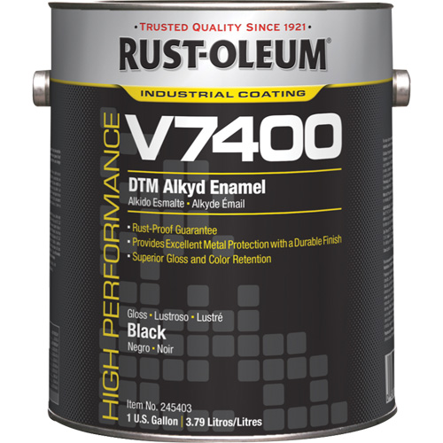 High-Performance V7400 System 340 VOC DTM Alkyd Enamel, Black, High-Gloss, Gallon Brunswick Fyr & Safety