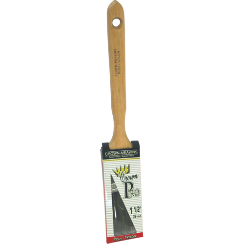 Angular Pro Paint Brush, Poly/Nylon, Wood Handle, 1-1/2" Width Brunswick Fyr & Safety