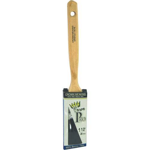 Crown Pro Straight Paint Brush, Bristle, Wood Handle, 1-1/2" Width Brunswick Fyr & Safety