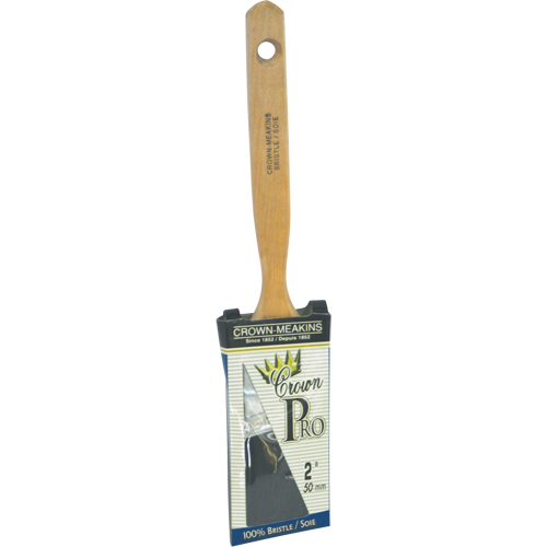 Crown Pro Straight Paint Brush, Bristle, Wood Handle, 2" Width Brunswick Fyr & Safety