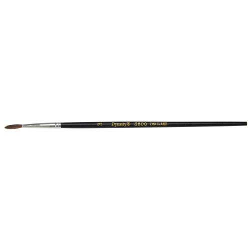 Black Pointed Bristle Artist Brush, 2.1 mm Brush Width, Camel Hair, Wood Handle Brunswick Fyr & Safety
