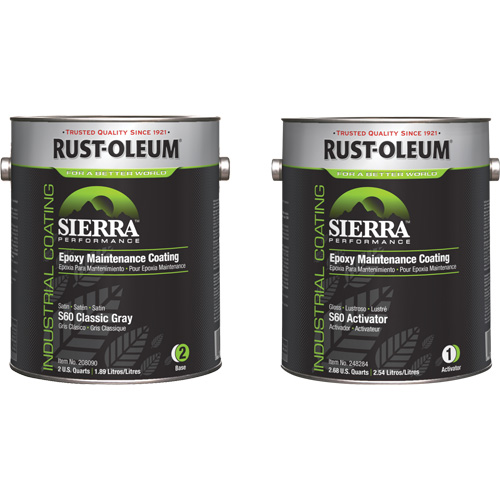 Trousse de rev&ecirc;tement dentretien &eacute;poxydique &agrave; base deau Sierra S60, Gallon, Gris Brunswick Fyr & Safety
