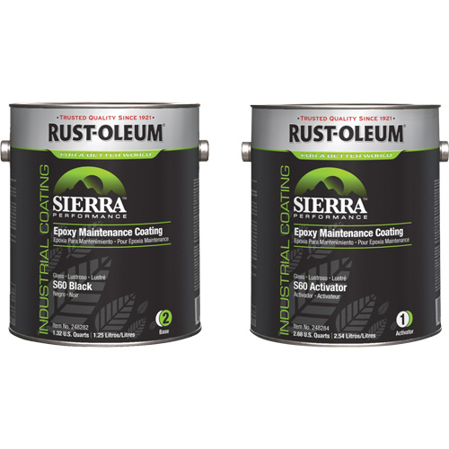 Trousse de rev&ecirc;tement dentretien &eacute;poxydique &agrave; base deau Sierra S60, Gallon, Noir Brunswick Fyr & Safety