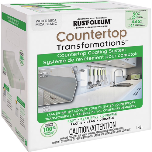 Syst&egrave;me de rev&ecirc;tement au mica pour comptoir Countertop Transformations, 1,42 L, Trousse, Mica blanc Brunswick Fyr & Safety