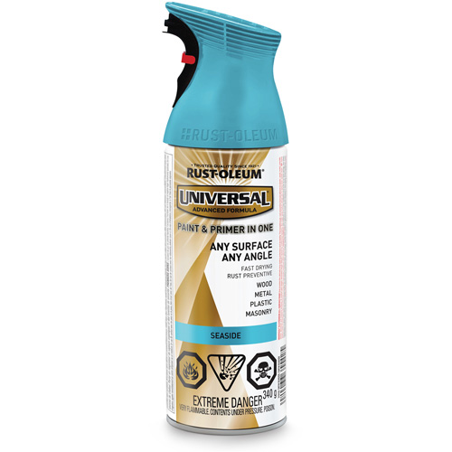 Universal&reg; Enamel Paint & Primer In One, Seaside Blue, Satin, Aerosol Can Brunswick Fyr & Safety