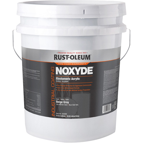 Noxyde Elastomeric Acrylic Coating, 5 gal., Pail, Grey Brunswick Fyr & Safety