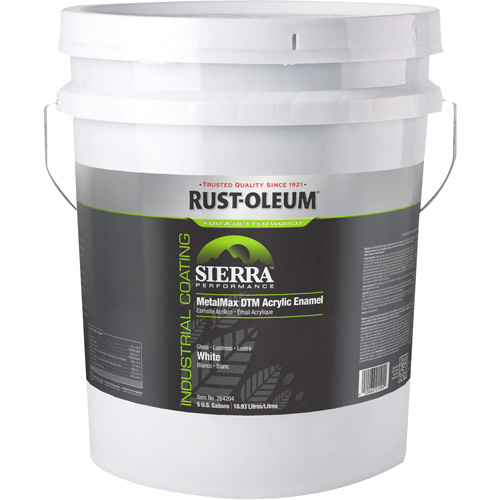 Sierra Performance MetalMax&reg; Plus DTM Acrylic Enamel, 5 gal., Pail, White Brunswick Fyr & Safety