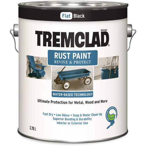 Tremclad&reg; Water-Based Rust Paint, 3.78 L, Gallon, Black Brunswick Fyr & Safety