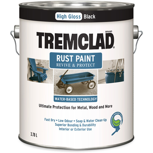 Tremclad&reg; Water-Based Rust Paint, 3.78 L, Gallon, Black Brunswick Fyr & Safety