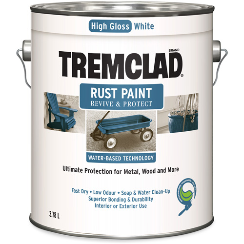 Tremclad&reg; Water-Based Rust Paint, 3.78 L, Gallon, White Brunswick Fyr & Safety