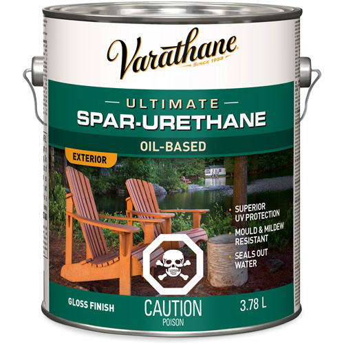 Fini diamant pour bois Varathane ext&eacute;rieur, 3,78 L, Transparent, Brillant Brunswick Fyr & Safety