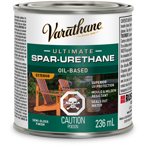 Fini diamant pour bois Varathane ext&eacute;rieur, 236 ml, Transparent, Semi-brillant Brunswick Fyr & Safety