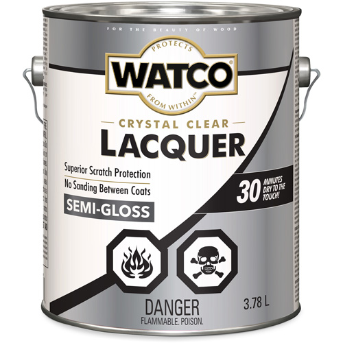 Watco&reg; Lacquer Wood Finish, 3.78 L, Clear, Semi-Gloss Brunswick Fyr & Safety