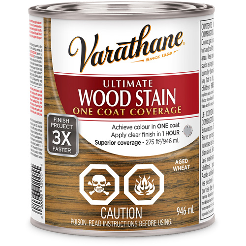 Varathane&reg; Ultimate Wood Stain, 946 ml, Aged Wheat Brunswick Fyr & Safety