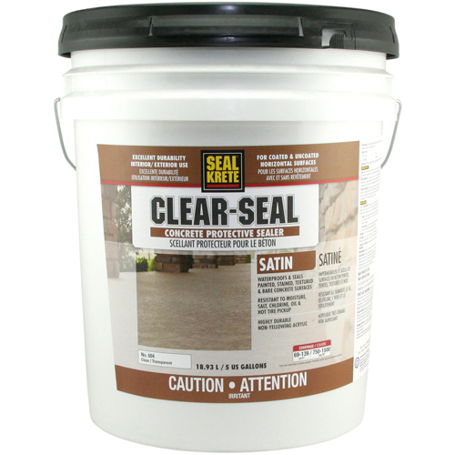 Seal-Krete&reg; Protective Sealer, 18.93 L, Water-Based, Satin, Clear Brunswick Fyr & Safety