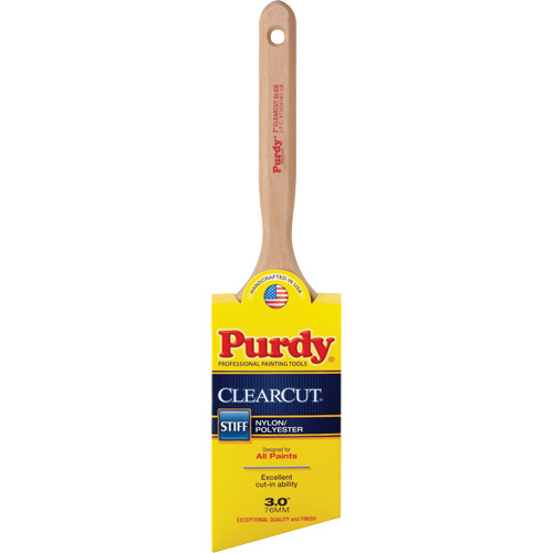Clearcut&reg; Glide Paint Brush, Poly/Nylon, Wood Handle, 3" Width Brunswick Fyr & Safety