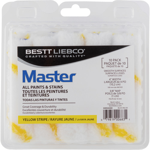 Master Yellow Stripe Mini Roller, 10 mm (3/8") Nap, 101.6 mm (4") L Brunswick Fyr & Safety