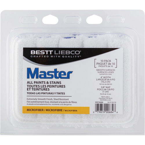 Master Microfiber Roller Cover, 10 mm (3/8") Nap, 101.6 mm (4") L Brunswick Fyr & Safety